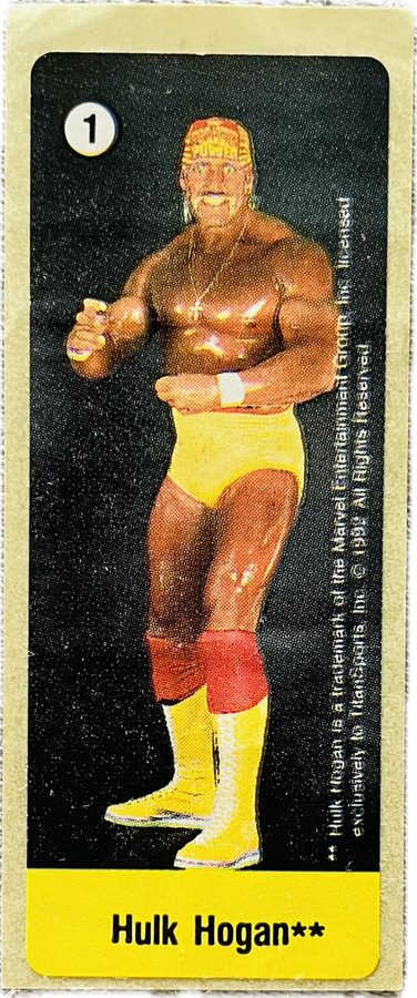 WWF Dunkin Bubble Gum Stickers (1992) No. 1 Hulk Hogan PW Catalog