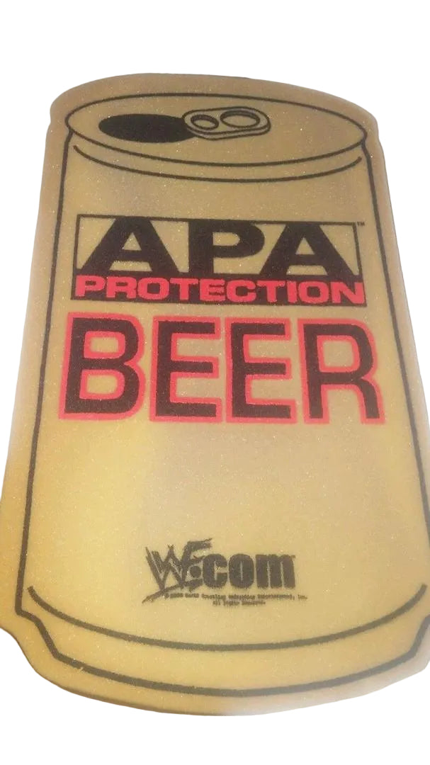 WWF APA Foam (Acolyte Protection Agency) Beer Can