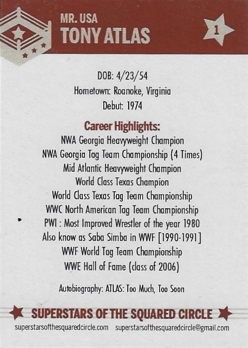MR. USA Tony Atlas trading card PW Catalog