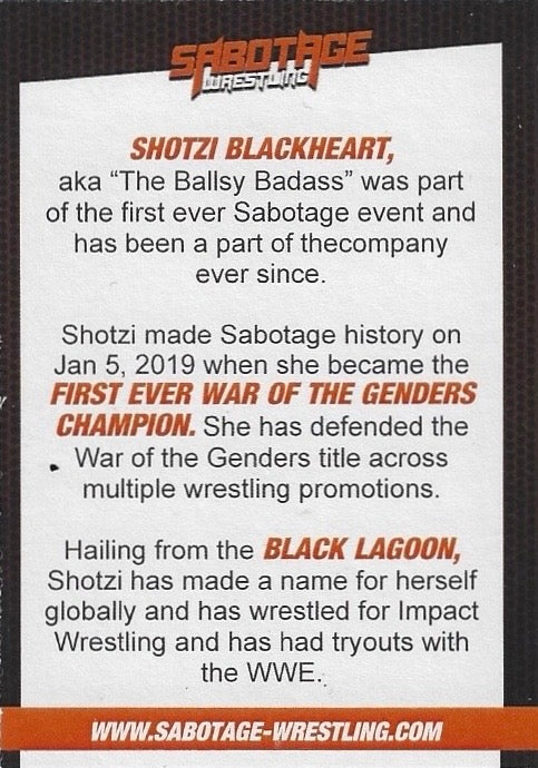 Shotzi Blackheart trading card PW Catalog