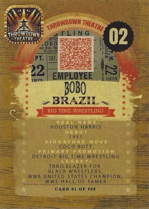 The United States Champion Bobo Brazil trading card PW Catalog