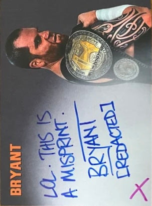 Bryant trading card PW Catalog