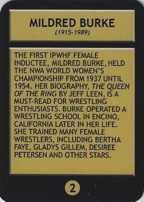 Mildred Burke trading card PW Catalog
