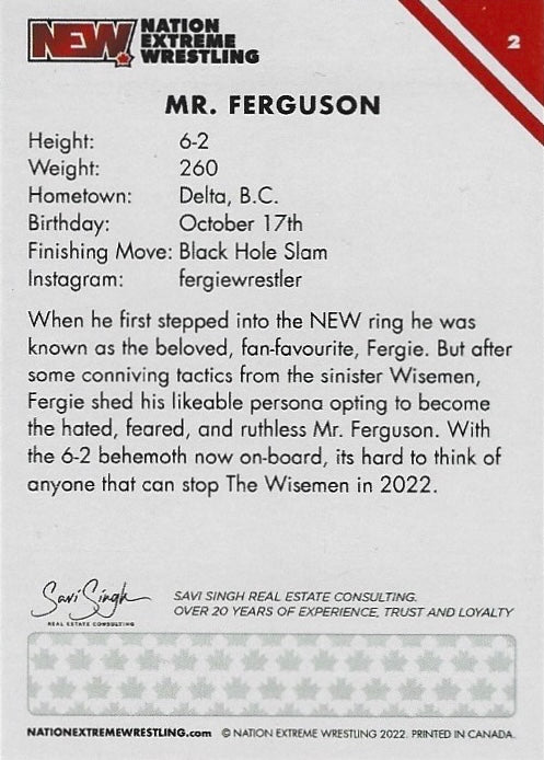 MR. Ferguson trading card PW Catalog