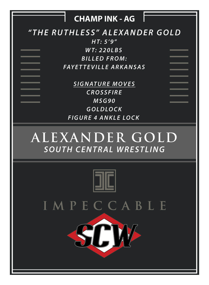 “The Ruthless” Alexander Gold – SCW Heavyweight Champion