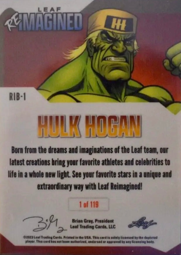 Hulk Hogan trading card PW Catalog
