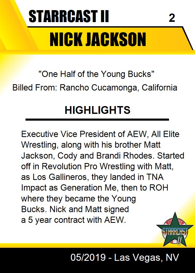Nick Jackson trading card PW Catalog