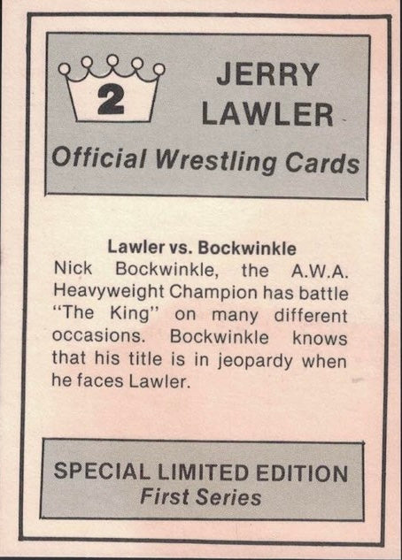 Lawler vs. Bockwinkle trading card PW Catalog