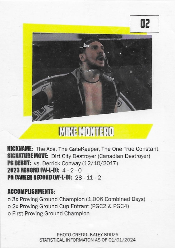 The ACE Mike Montero trading card PW Catalog