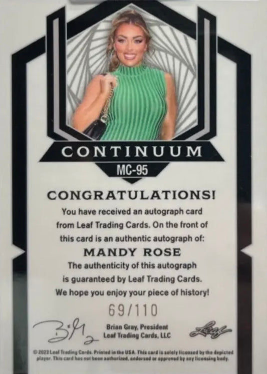 Mandy Rose trading card PW Catalog