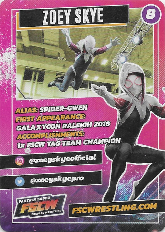 Spider-Gwen / Zoey Skye trading card PW Catalog