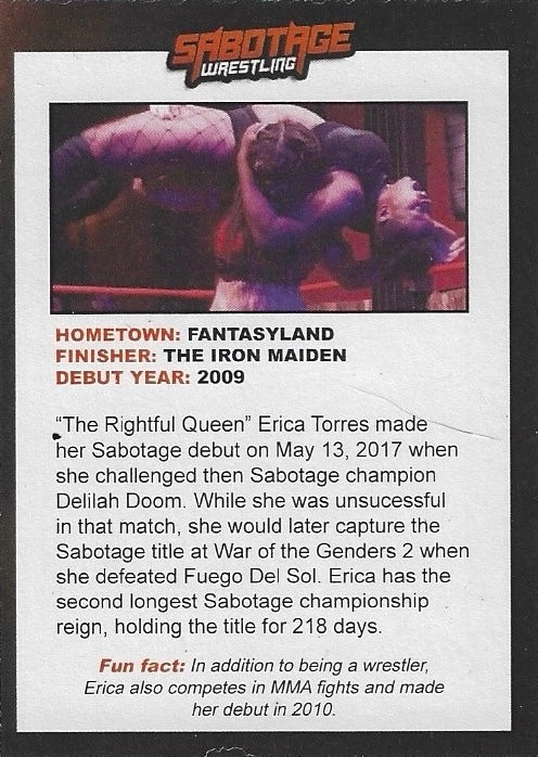 Erica Torres trading card PW Catalog