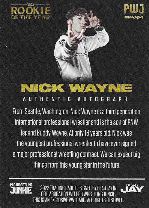 2022 Rookie of the Year – Nick Wayne trading card PW Catalog