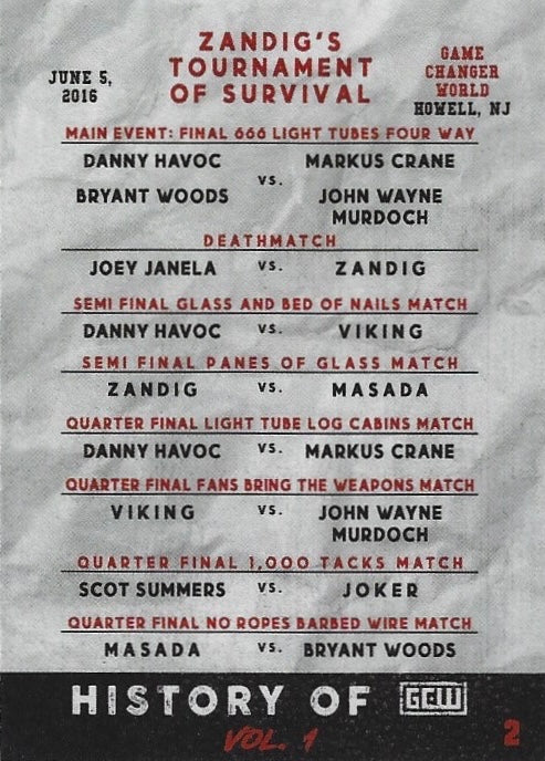 Zandig’s Tournament of Survival trading card PW Catalog