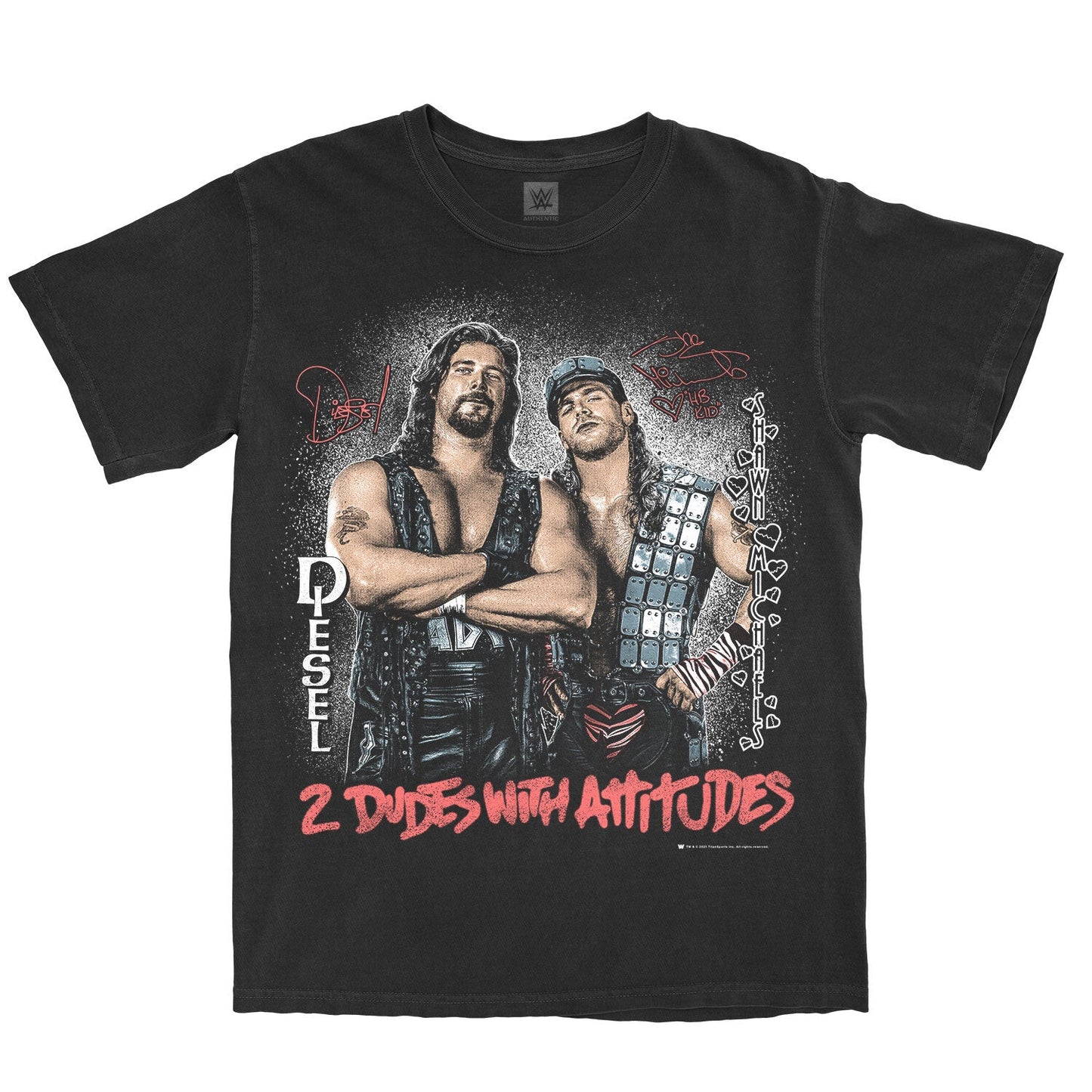 Shawn Michaels & Diesel "2 Dudes With Attitudes" Graphic T-Shirt