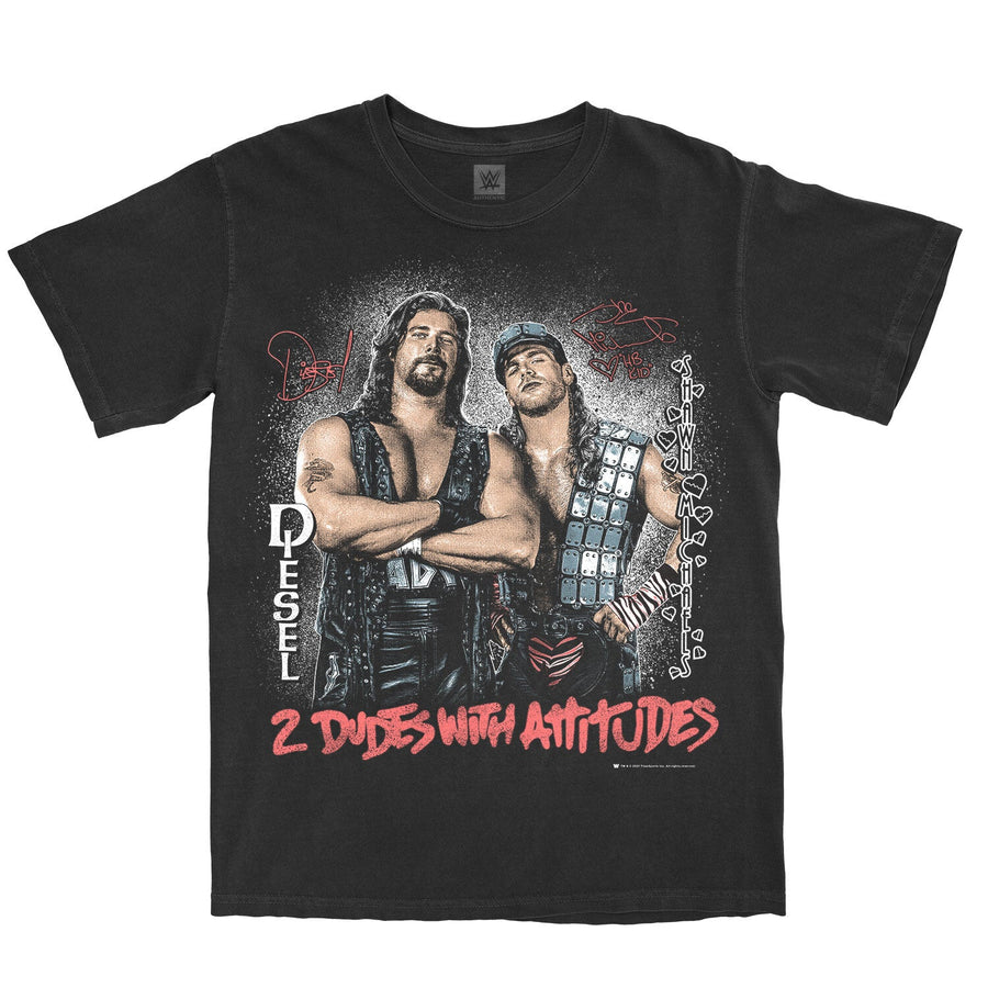Shawn Michaels & Diesel "2 Dudes With Attitudes" Graphic T-Shirt