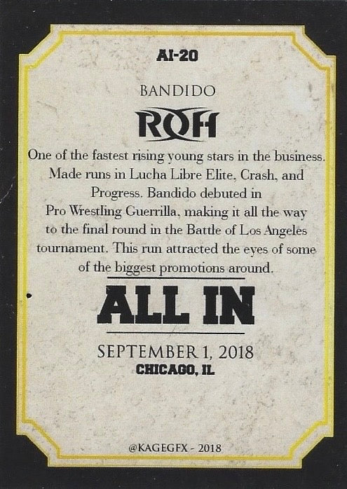 Bandido trading card PW Catalog
