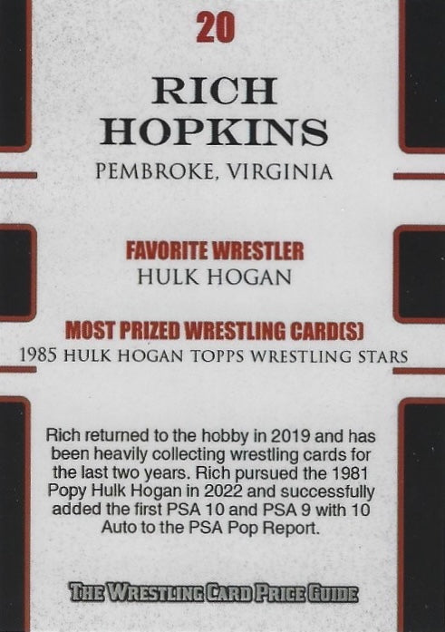 Rich Hopkins trading card PW Catalog