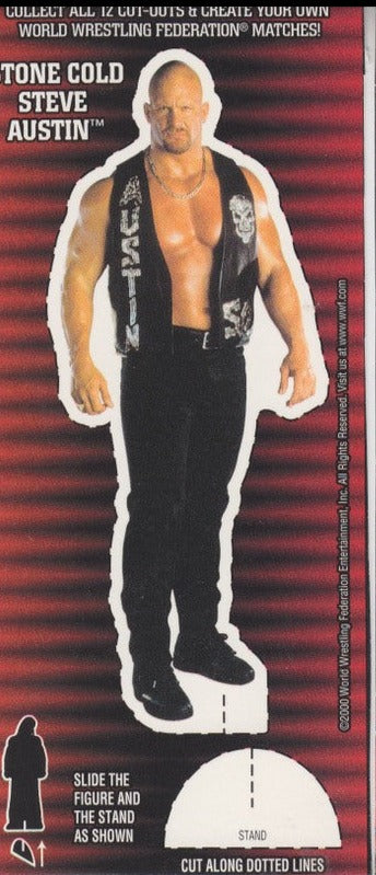 Steve Austin WWF Ice Cream Cut-out 2002 Good Humor Variant card PW Catalog