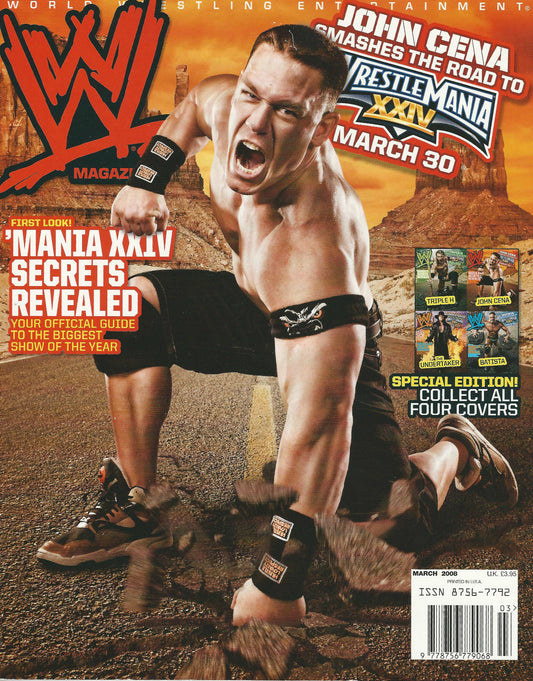 WWE Magazine March 2008 from The United Kingdom John Cena