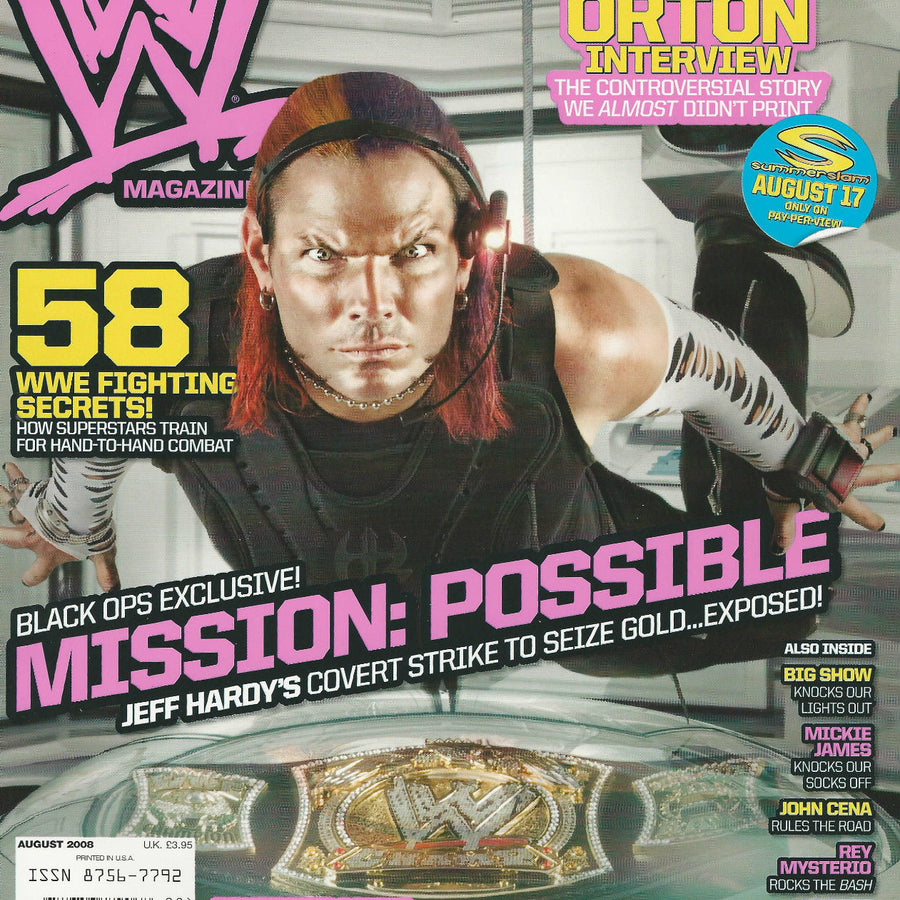 WWE Magazine August 2008 from The United Kingdom Magazine PWcatalog