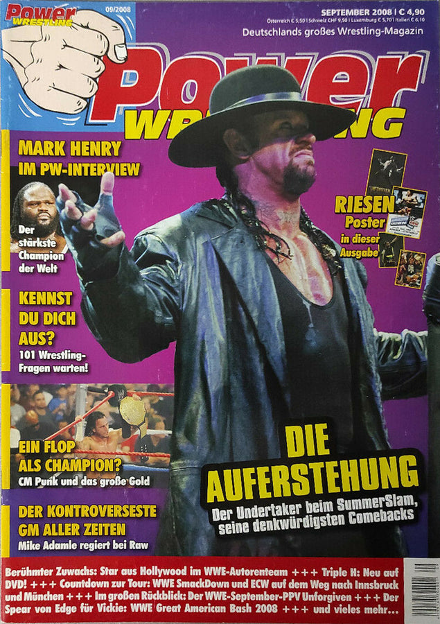 Power Wrestling Magazine September 2008 Magazine PWcatalog