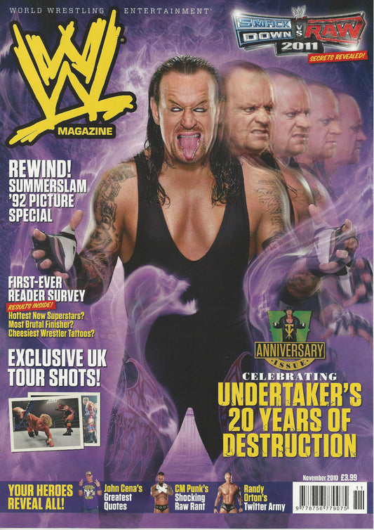 WWE Magazine November 2010 from The United Kingdom