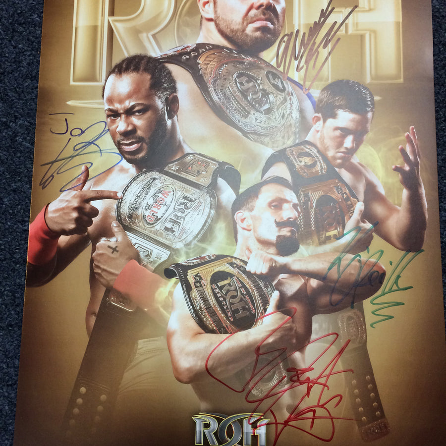 LIMITED EDITION AUTOGRAPHED ROH CHAMPIONS 11x17 POSTER