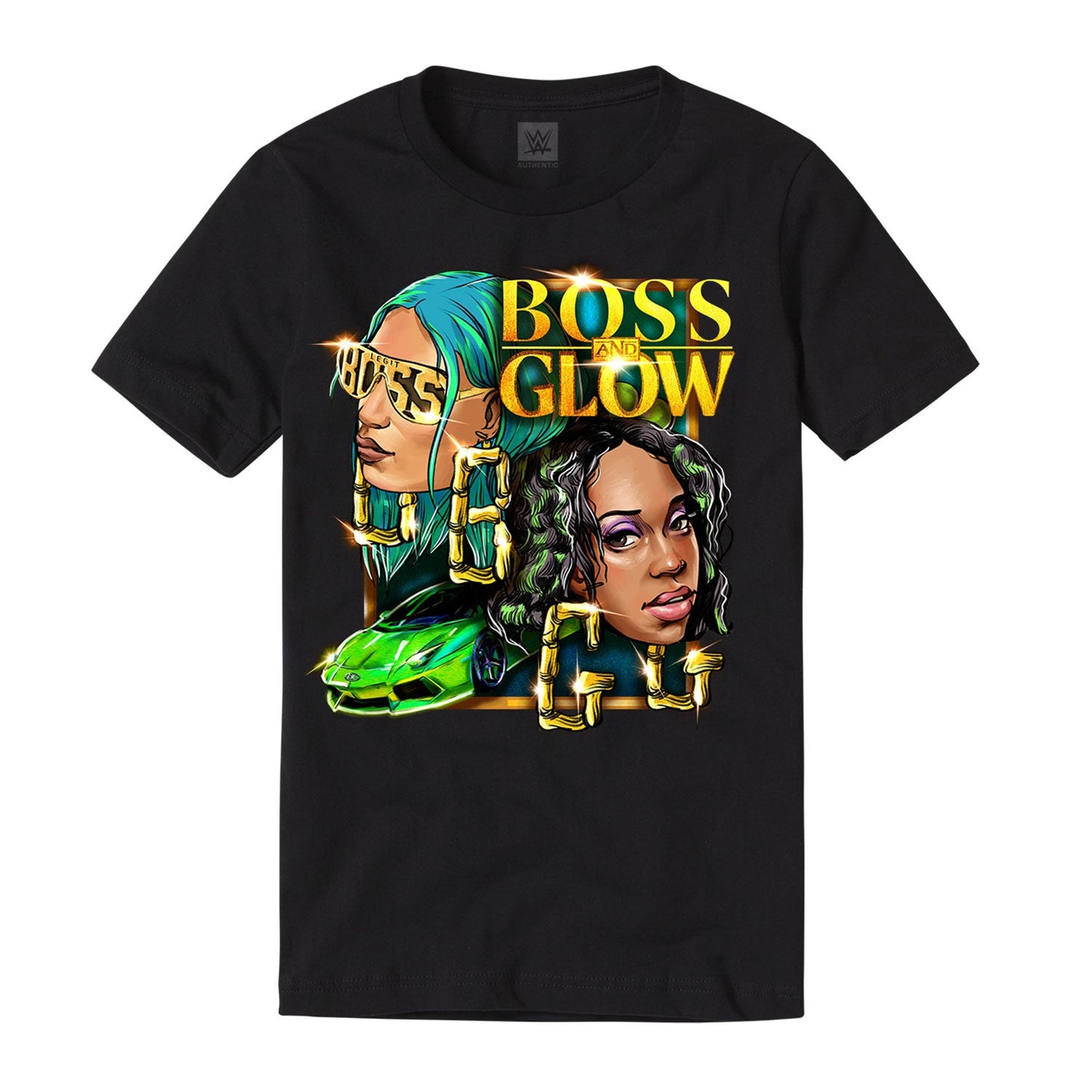 Sasha Banks & Naomi "Boss & Glow" Authentic T-Shirt
