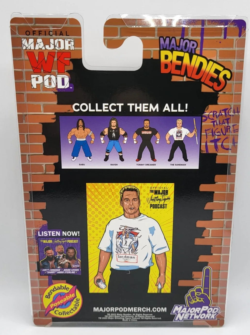 Major Wrestling Figure Podcast Major Bendies Extreme Series 1 The Sandman Action & Toy Figures PWcatalog