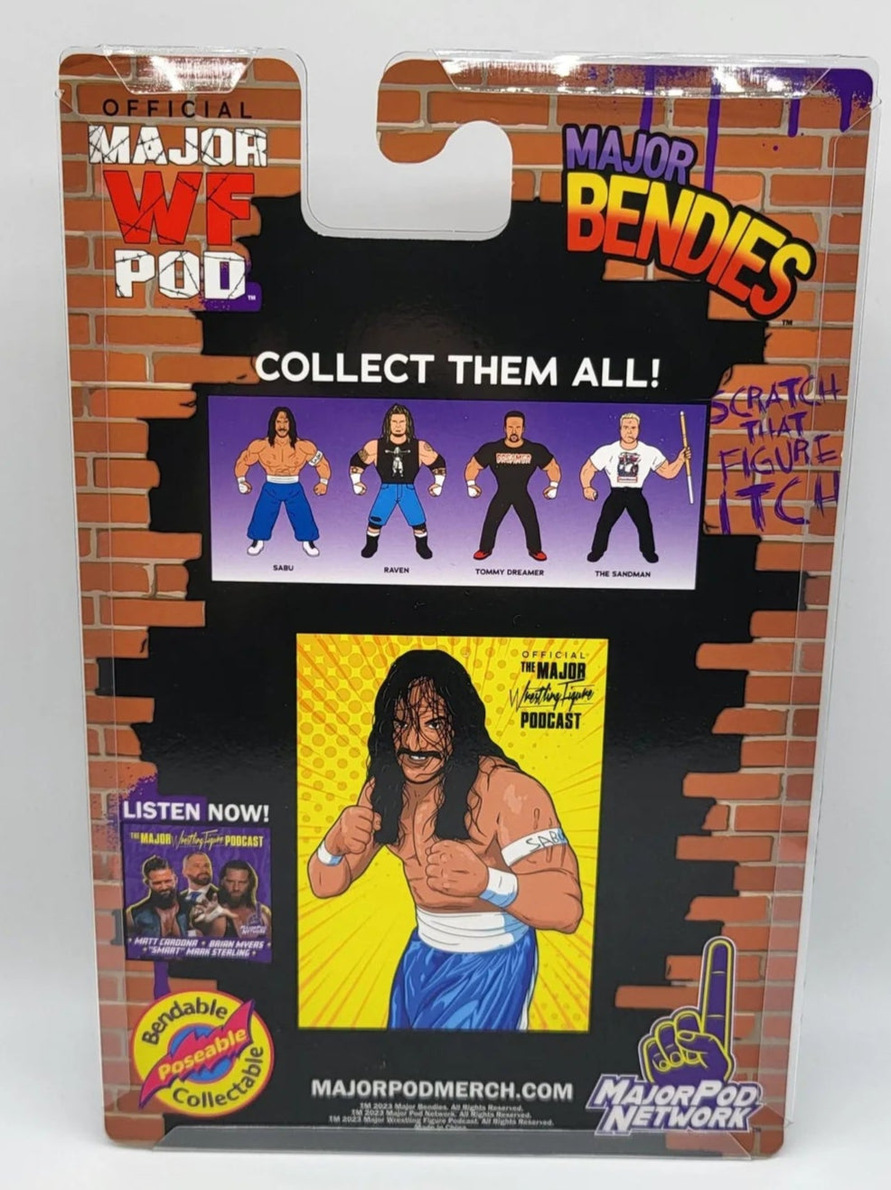 Major Wrestling Figure Podcast Major Bendies Extreme Series 1 Sabu (Bloody Chase) Action & Toy Figures PWcatalog