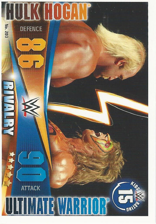 WWE Topps Slam Attax Rivals 2014 Hulk Hogan vs Ultimate Warrior #203