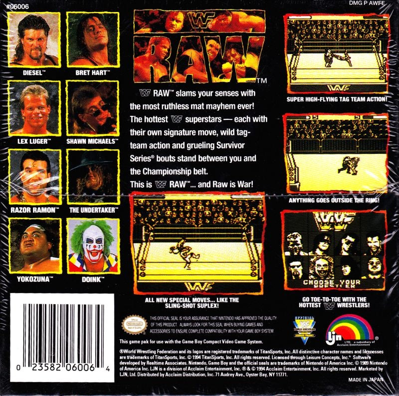 WWF Raw [Game Boy] PWcatalog