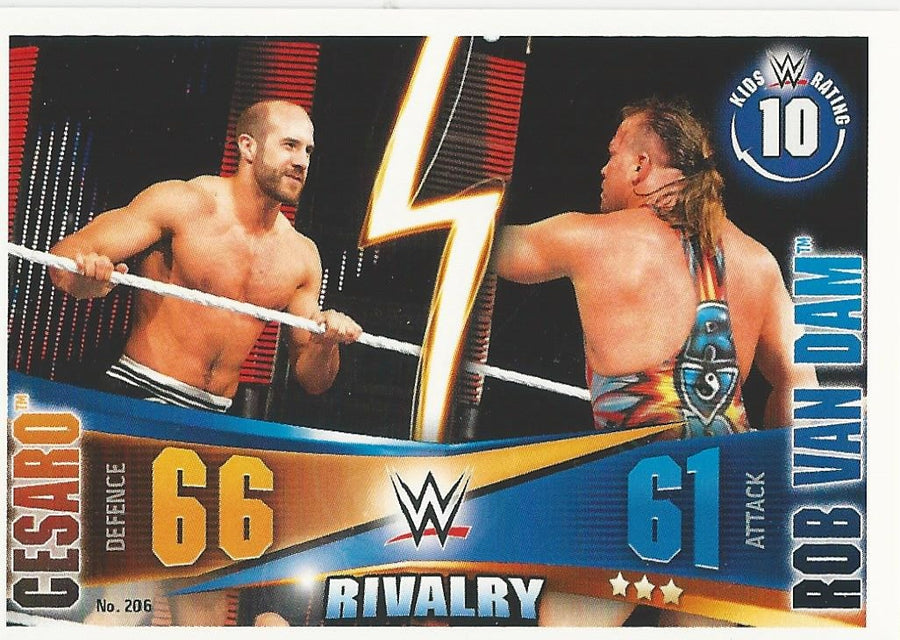 WWE Topps Slam Attax Rivals 2014 Cesaro vs. Rob Van Dam #206