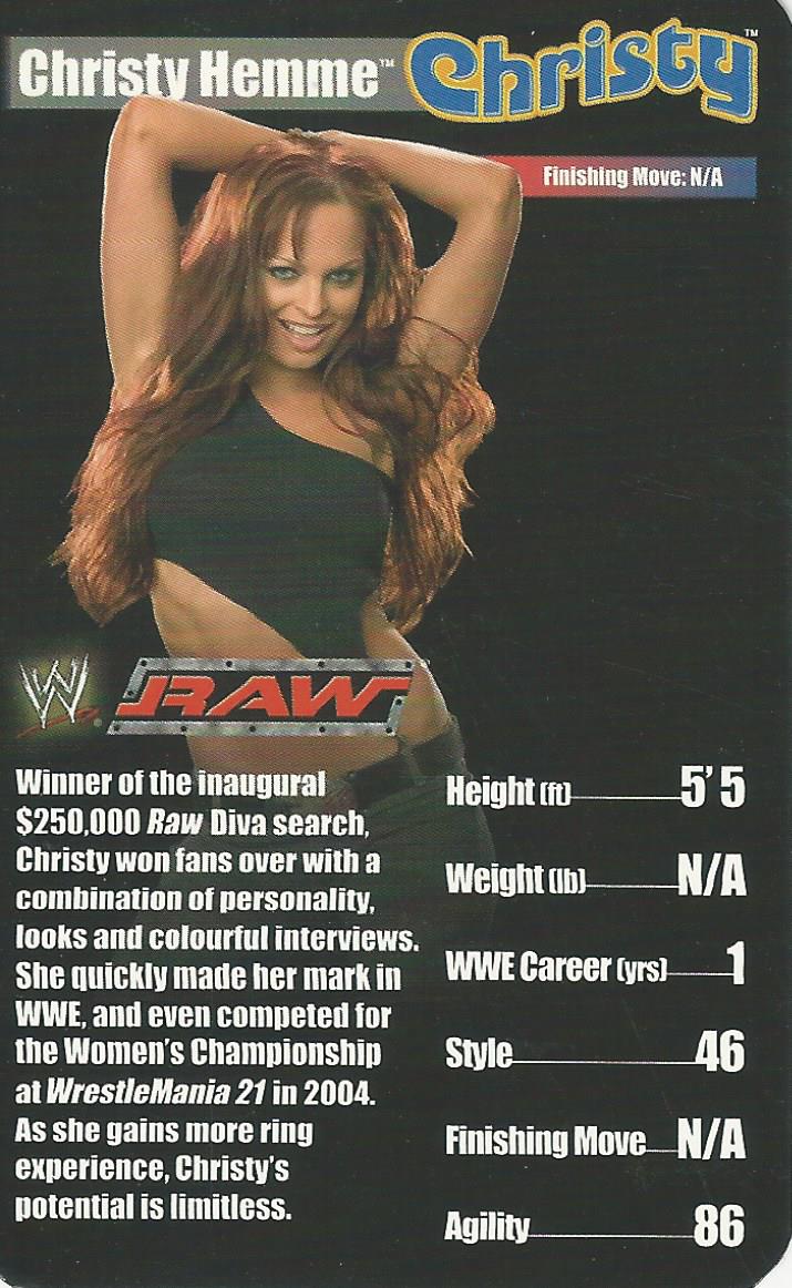WWE Top Trumps Superstars 1 2005 Christy Hemme trading card PW Catalog