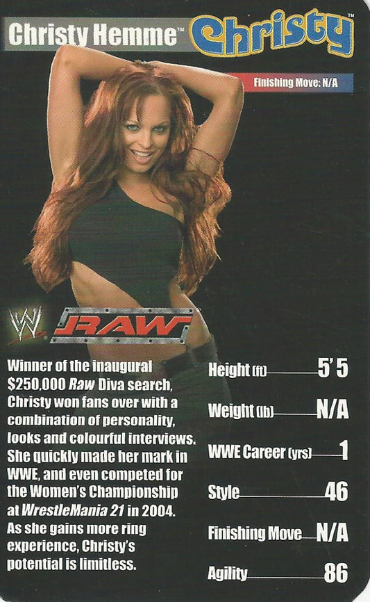 WWE Top Trumps Superstars 1 2005 Christy Hemme trading card PW Catalog