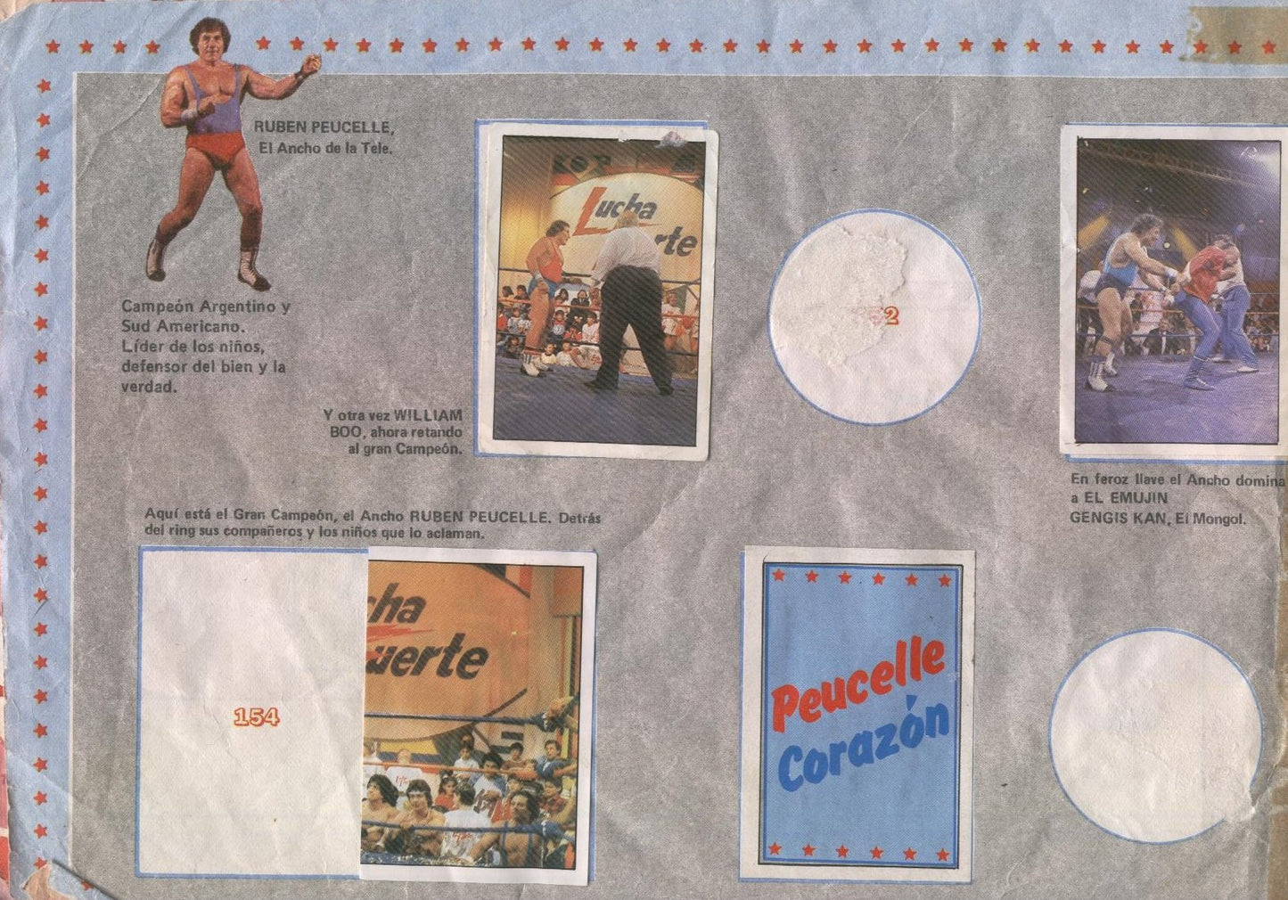 Lucha Fuerte Stickers Album From Argentina 1988 Stickers Album PW Catalog