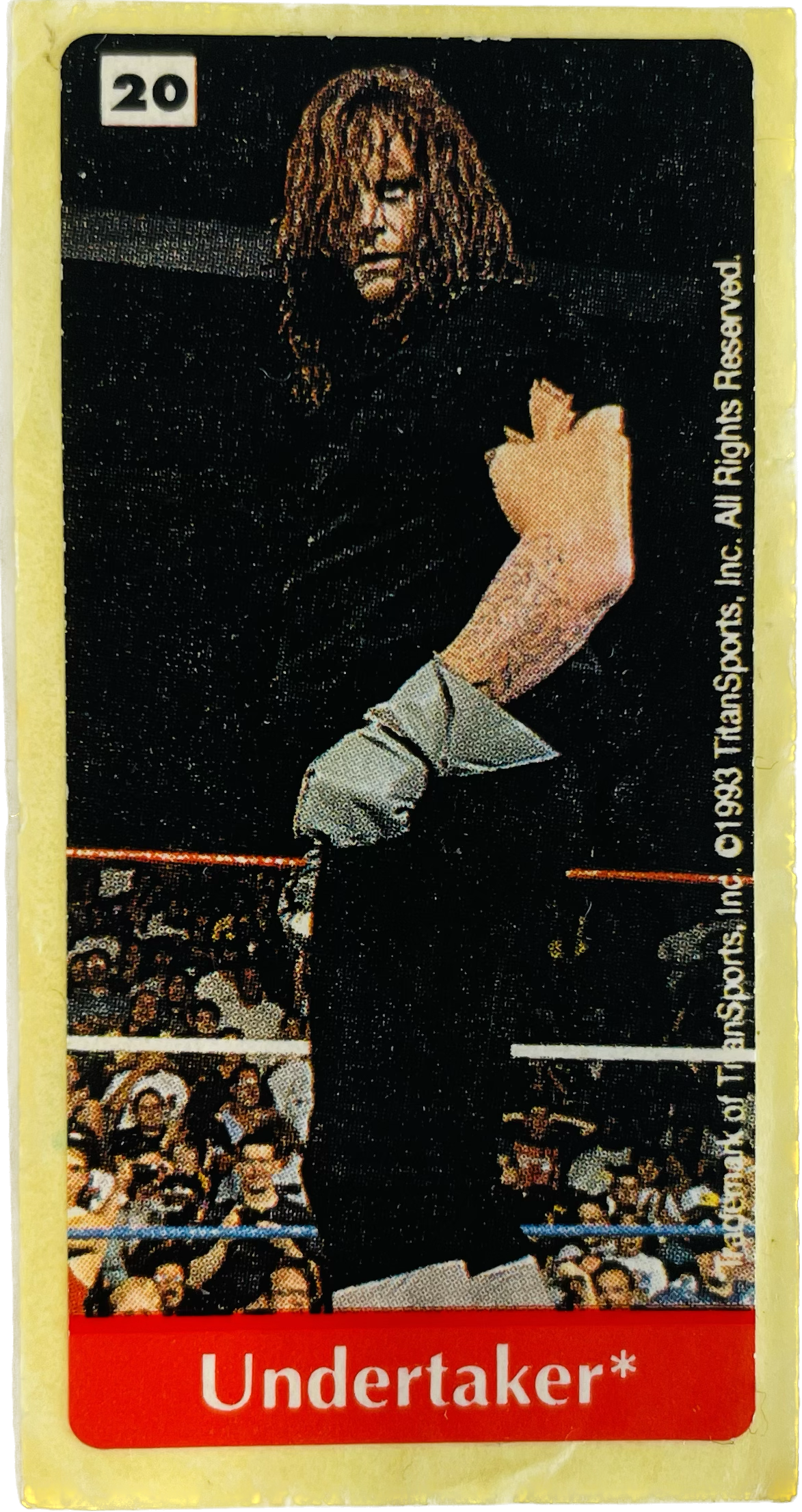 WWF Dunkin Bubble Gum Stickers (1993) No. 20 Undertaker PW Catalog