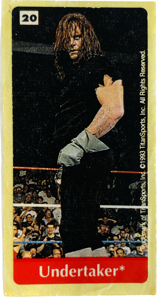 WWF Dunkin Bubble Gum Stickers (1993) No. 20 Undertaker PW Catalog