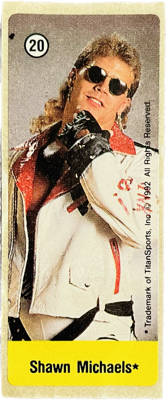 WWF Dunkin Bubble Gum Stickers (1992) No. 20 Shawn Michaels PW Catalog