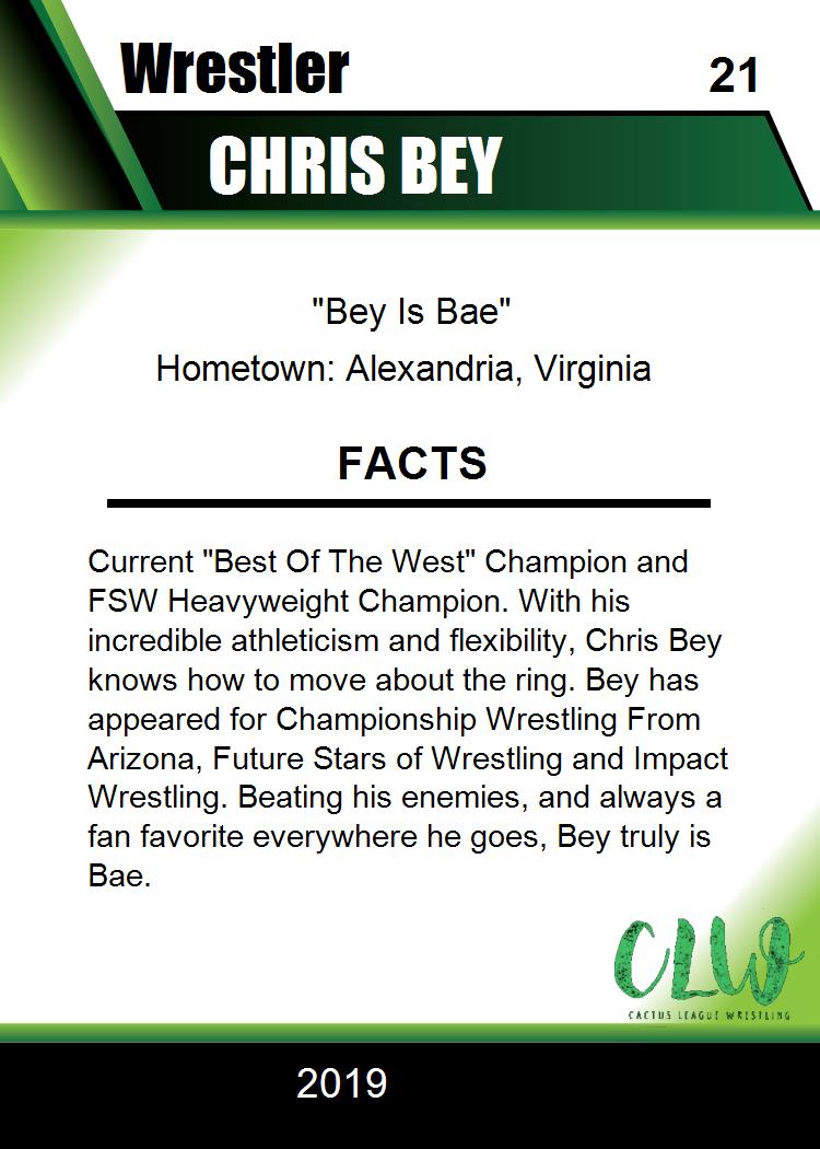 Chris BEY trading card PW Catalog