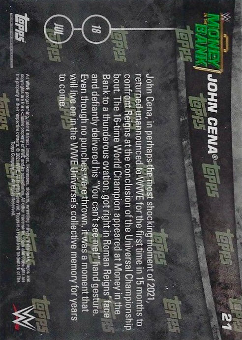 John Cena Returns to WWE trading card PW Catalog