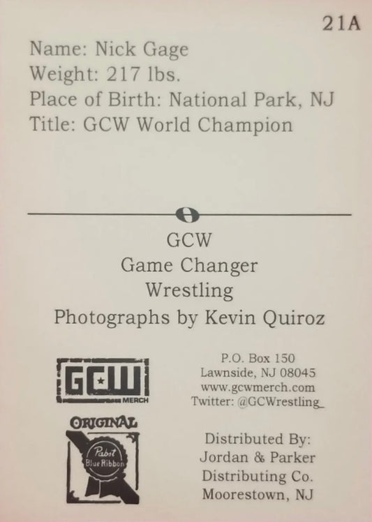 Nick Gage trading card PW Catalog