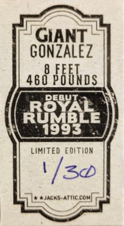 Giant Gonzalez trading card PW Catalog