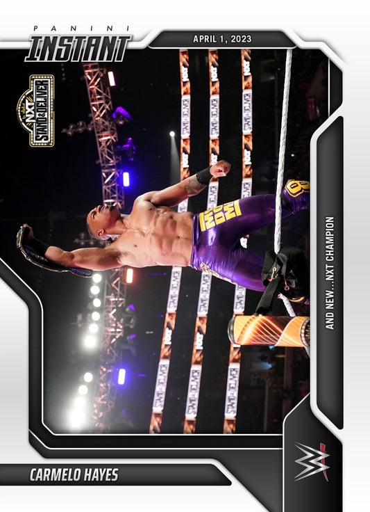 Carmelo Hayes – and NEW… NXT Champion trading card PW Catalog