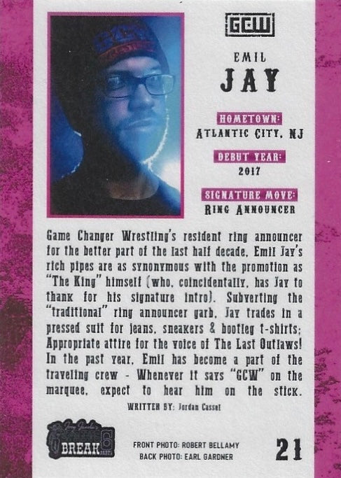 “The Voice of GCW” Emil JAY trading card PW Catalog