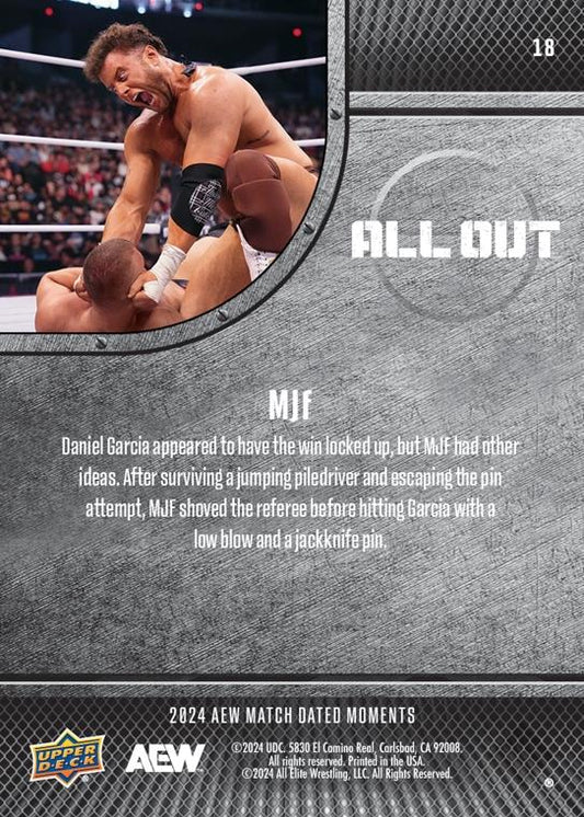MJF – MJF Kicks Out of a PIN at the Last Moment and Steals the Victory Away From Daniel Garcia trading card PW Catalog