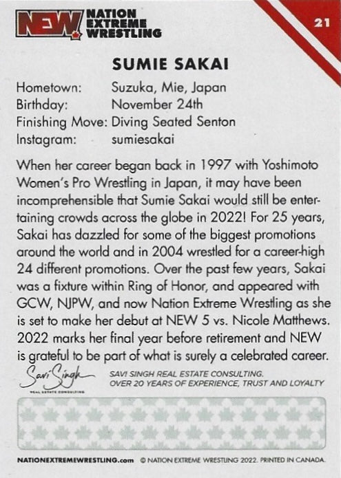 Sumie Sakai trading card PW Catalog