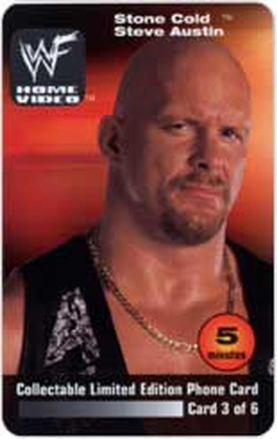 WWF Home Video Steve Austin Phone Card Pwcatalog