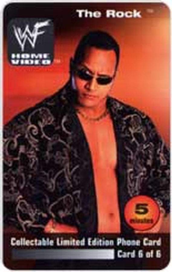 WWF Home Video The Rock Phone Card Pwcatalog